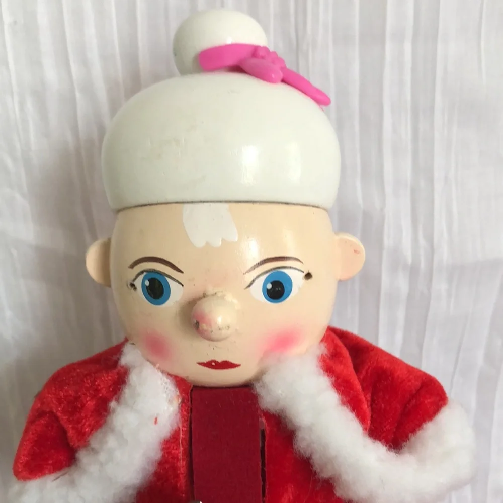 Christmas Nutcrackers wooden Mrs Santa Claus with cookies & smaller sold… - Picture 3 of 12